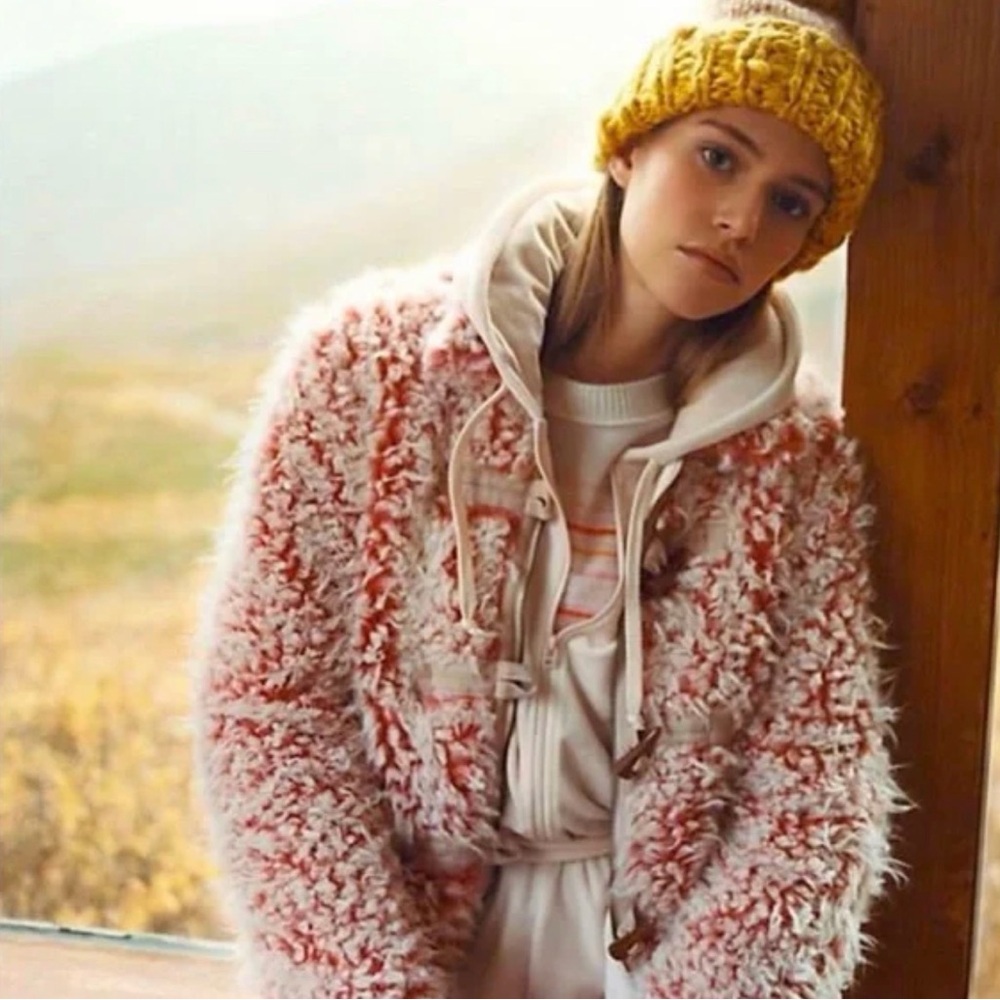Anthropologie Pink Teddy Jacket